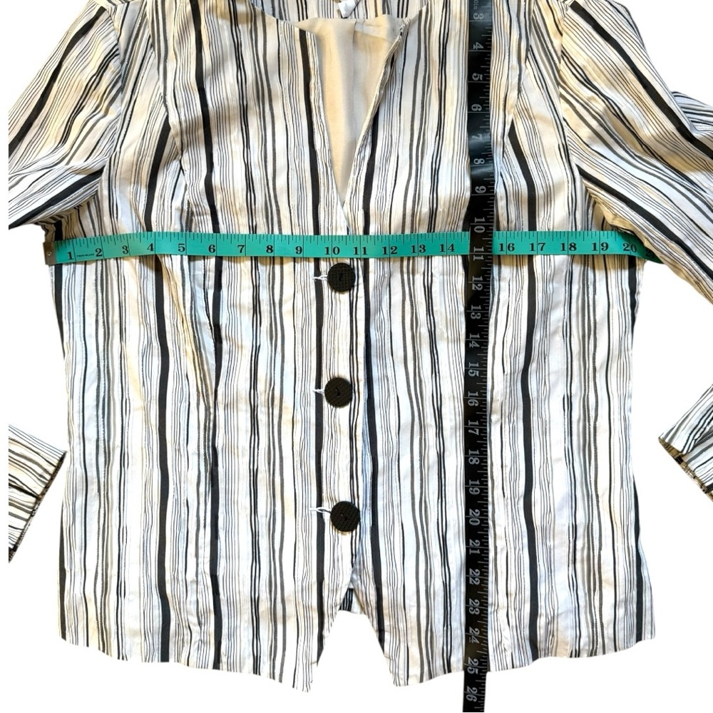 Chicos Monochrome Striped Jacket Button Front Cuf… - image 4